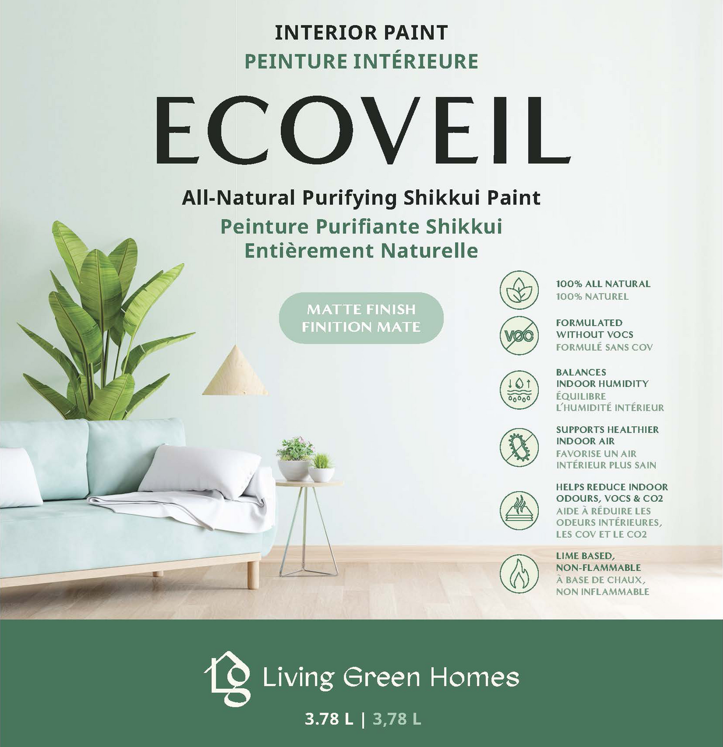 EcoVeil Paint Bucket: Front Label